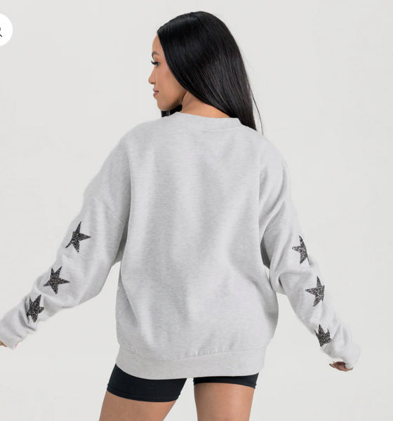 CINCINNATI BENGALS STAR EMBELLISHED CREW SWEATSHIRT