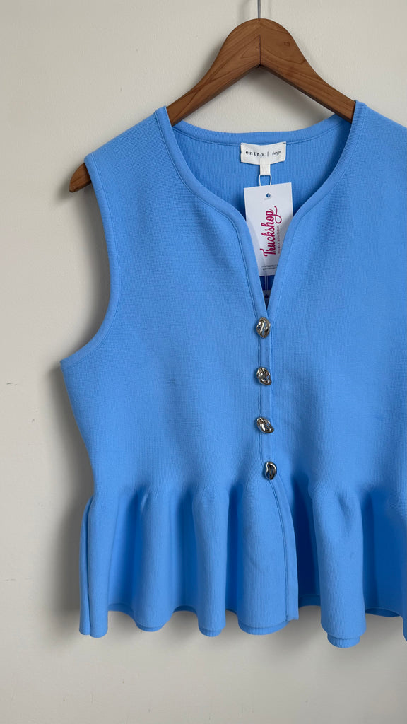 Dani’s 2 Items - Peplum Top (L) + Fish Sweater (M)
