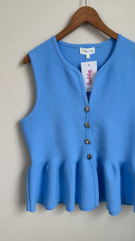 Dani’s 2 Items - Peplum Top (L) + Fish Sweater (M)